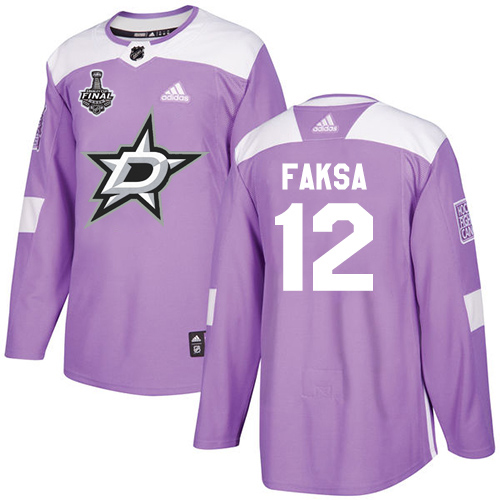 Men Adidas Dallas Stars #12 Radek Faksa Purple Authentic Fights Cancer 2020 Stanley Cup Final Stitched NHL Jersey->dallas stars->NHL Jersey